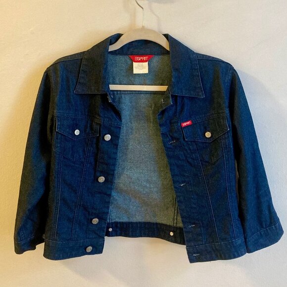 ESPRIT Vintage Blue Jean 3/4 Sleeve Jean Jacket Size Small - Picture 2 of 9
